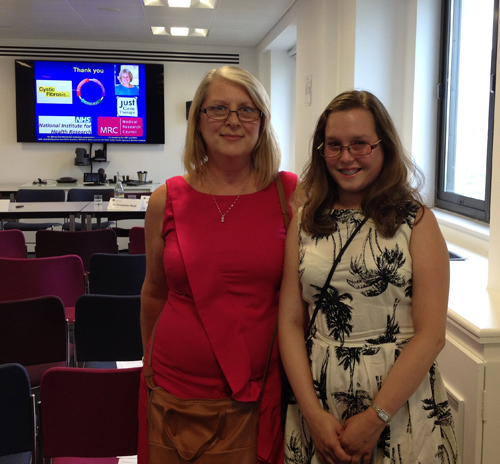 Mary and her mother at the press briefing event in London.